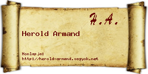 Herold Armand névjegykártya